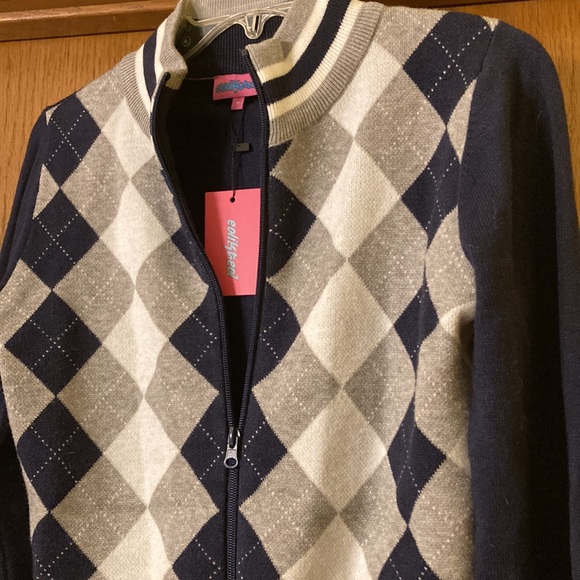 ✅Edikted argyle zip up sweater - Picture 2 of 5